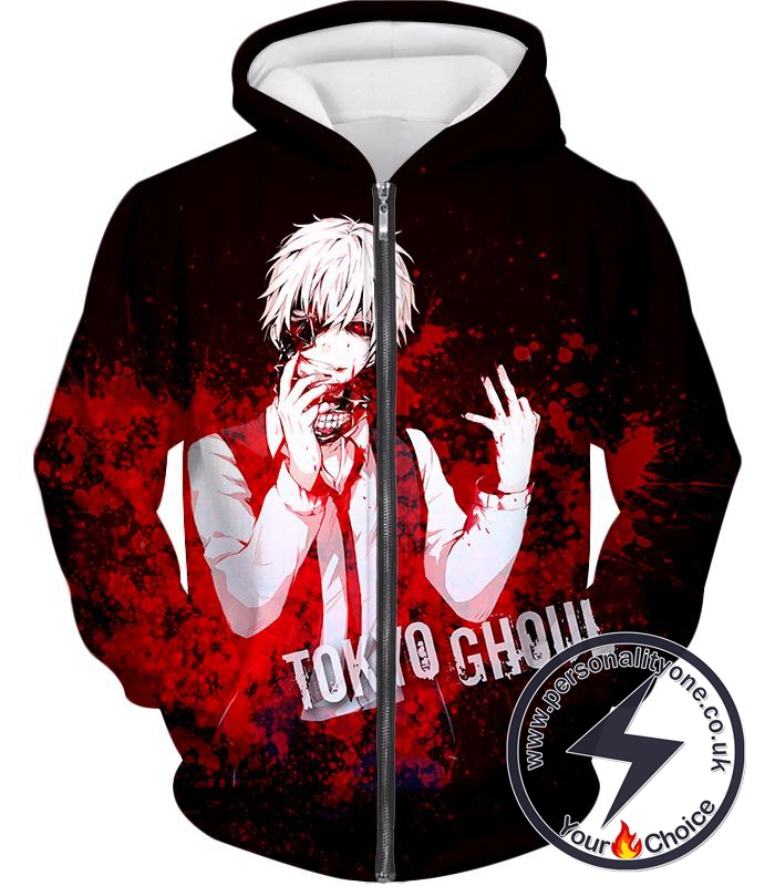 Tokyo Ghoul Ken Kaneki Tokyo Ghoul Black Promo Zip Up Hoodie